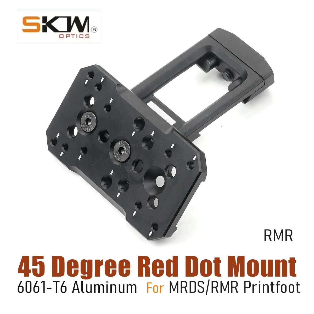 SKWoptics Tactical 45 Degree Red Dot Mount for RMR MRDS PrintFoot For 21mm Rail Picatinny view 2