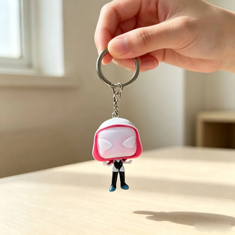 Superhero Mini Figure Key Ring, Anime Character Pendant Keychain Backpack Hanging Ornament Birthday Surprise Gift For Collectors - view 2