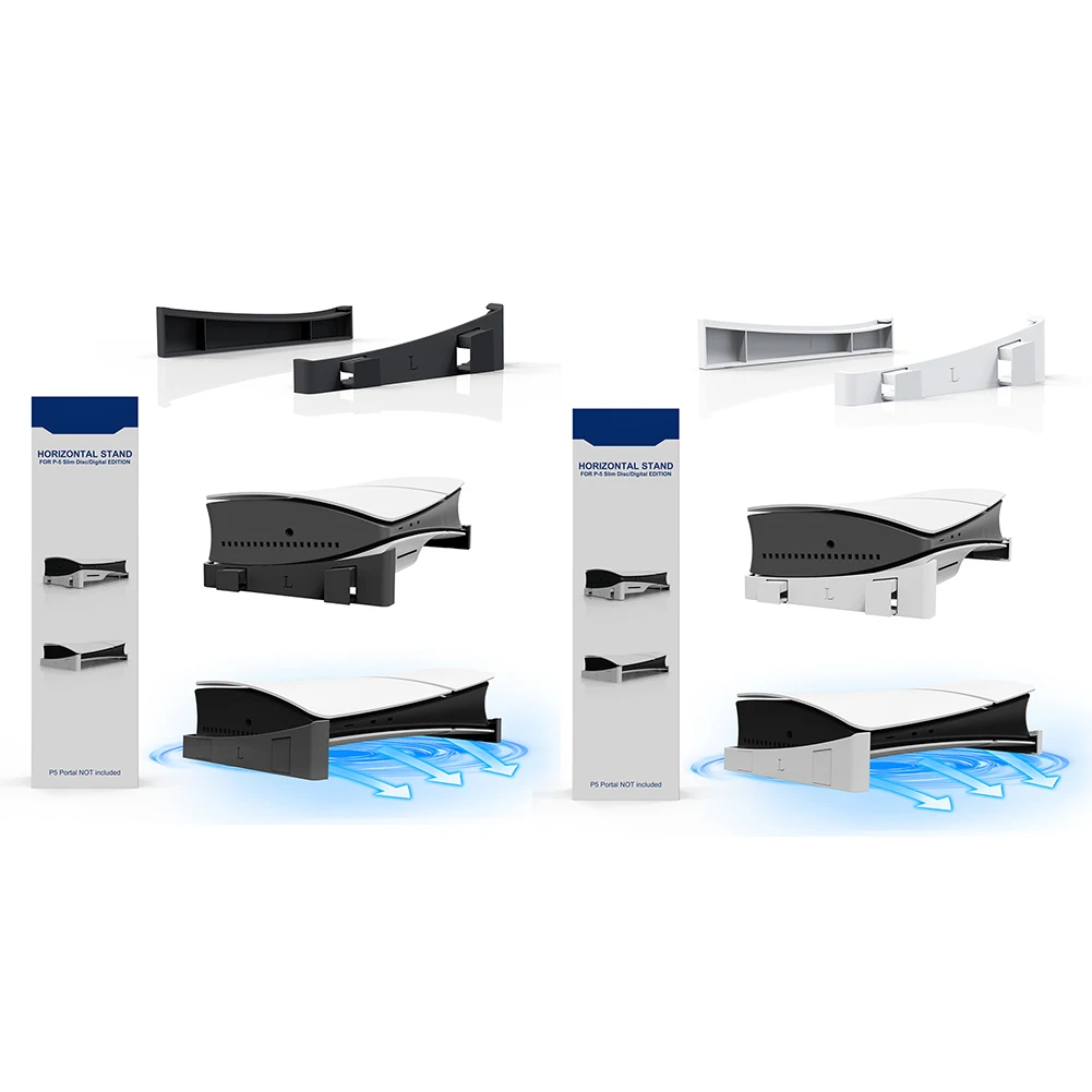 ل PS5 سليم حامل قوس أفقي مع 4-Port USB Hub قاعدة ل PS5 سليم القرص وحدة التحكم في الألعاب الرقمية حوض جبل حامل