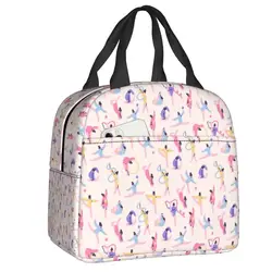 Dance Rhythmic Gymnastics Insulated Lunch Bags for Work School Waterproof Cooler Thermal Lunch Box Women Kids