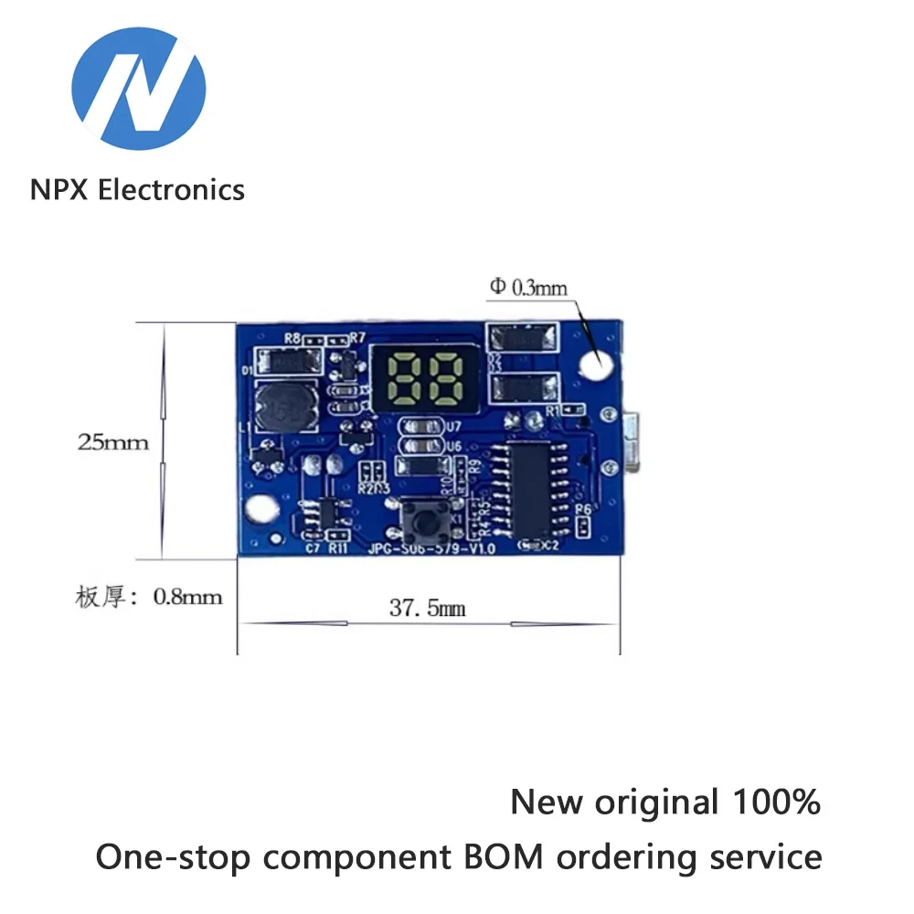 Handheld small fan circuit board, five speed brushless with LED display screen, motherboard, control board, driver board, in sto