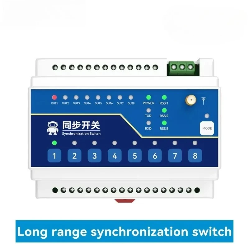 LoRa 433MHZ Wireless Remote Synchronized Switch, 2/4/8Ways RS485 10KM Transmission 2 Digital Inputs/Outputs AC DC