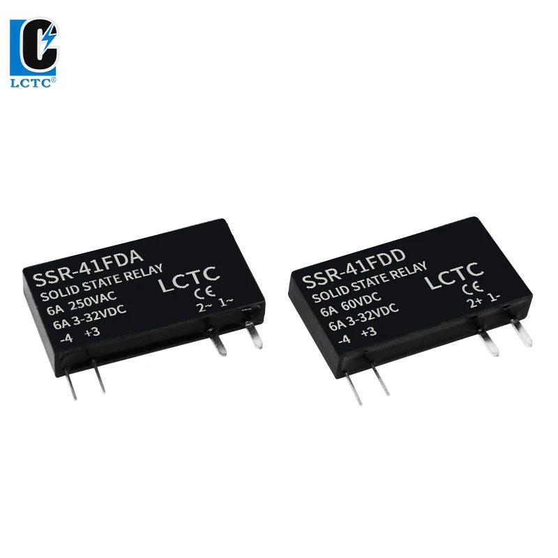 LCTC Solid State Relay Slim Relay SSR Non-contact DC To AC DC To DC SSR-41FDA SSR-41FDD DIN Rail Relay 6A