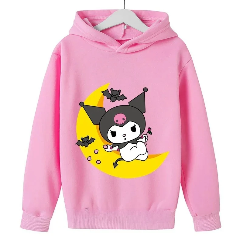 

Sanrio Fashion Children Hooded Sweatshirt Boy Girl Autumn Winter Daily Outdoor Vacation Casual Loose Warm Soft Sportswear