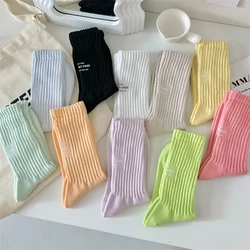 Fashion Women Socks With Printed Thin Summer New Trendy Sports Socks Girl Absorb Sweat Soft Korean Style Colorful Crew Socks
