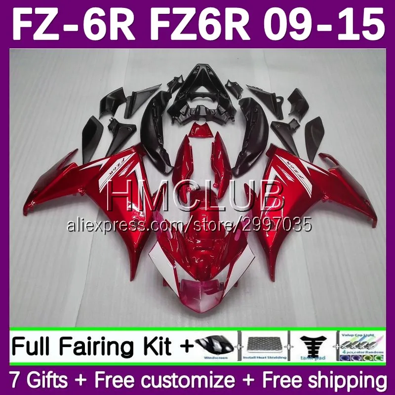 Fairing For YAMAHA FZ-6R FZ6 FZ 6R 143No.177 FZ6R 09 10 11 12 13 14 15 FZ6N 2009 2010 2011 2012 2013 2014 2015 Body Candy Red