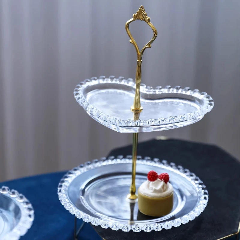 

Crystal Glass Cake Stand Cake Display Stand Crystal Glass Fruit Plate Display Desserts Holder for Wedding Cakes Serving Platters