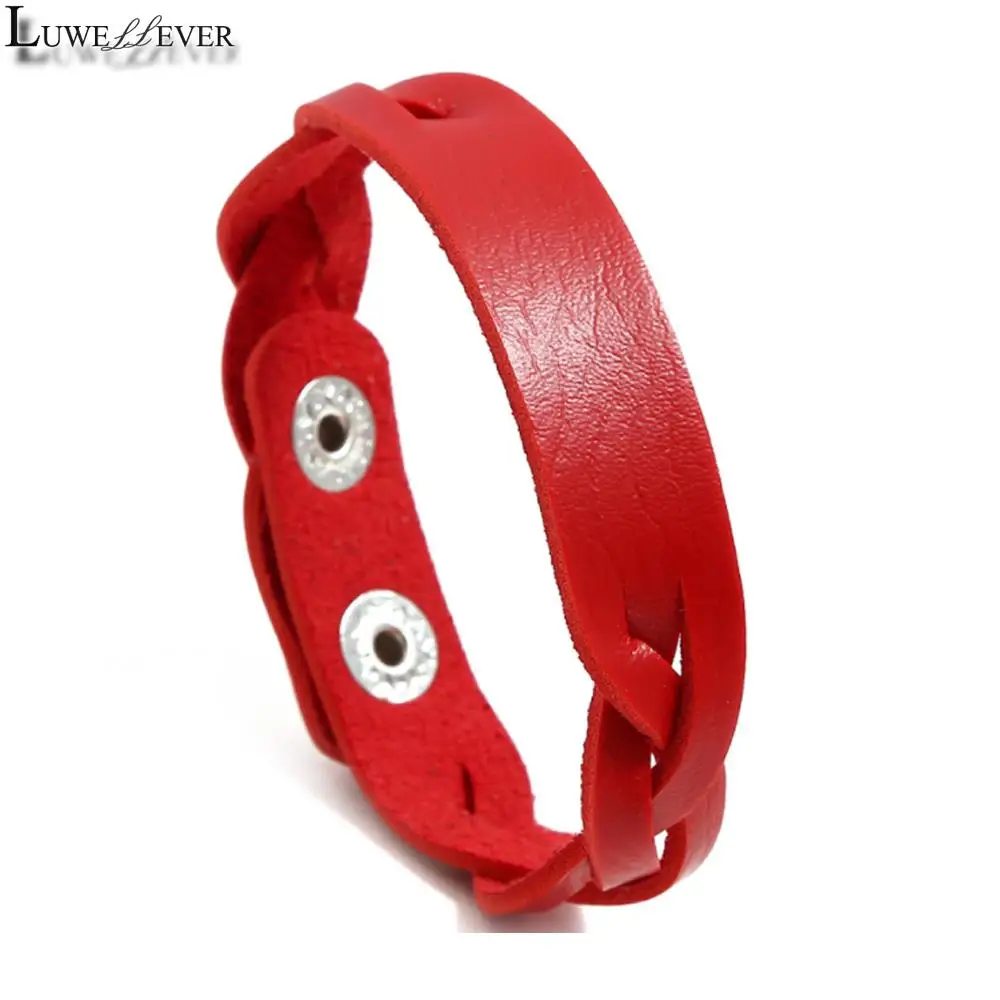 

Weave Candy Colors 038 Pu Leather Retro Fashion Bracelet Bangle Charm Jewelry For Women Gift