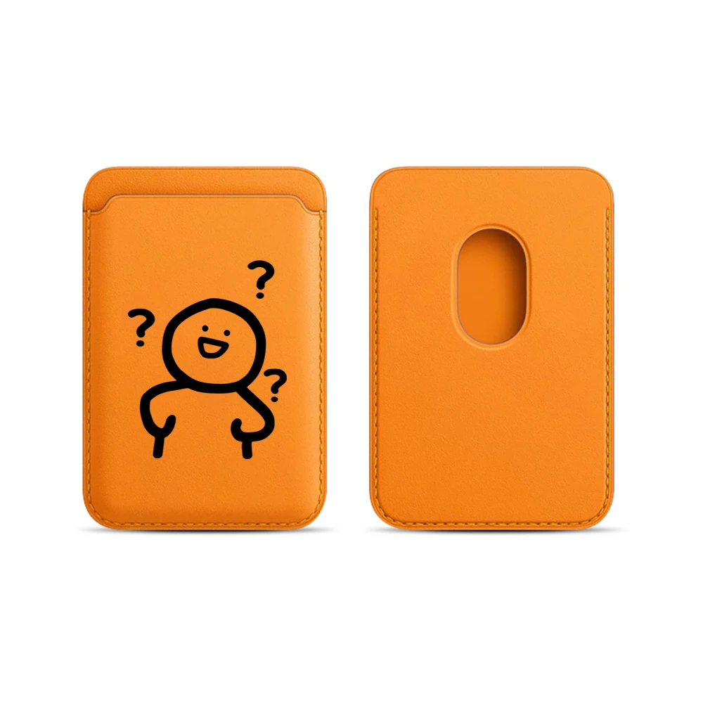 Question Mark Little Man Leder-Kartenetui Telefonkartenhalter für Magnetische Hülle Geeignet für alle iPhone Magsafe Karten-Handytaschen – Detail 10
