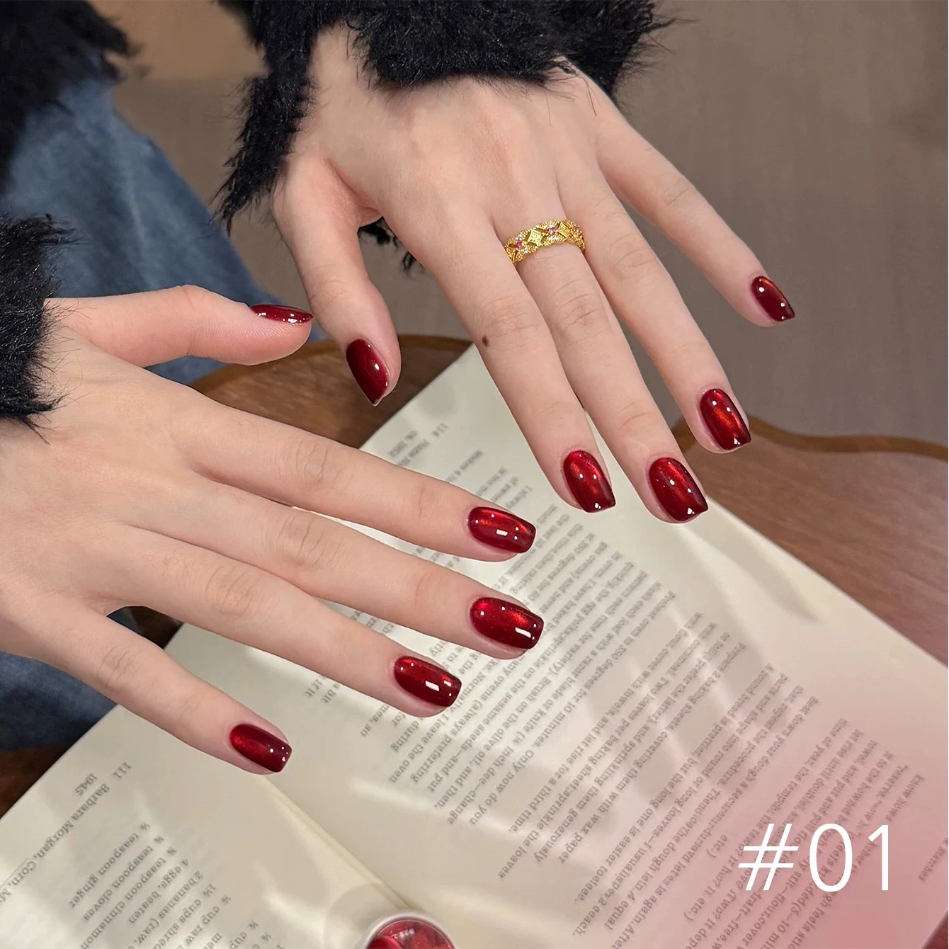 10ML 베스트셀러 루비 캣 아이 젤 폴리쉬 와인 레드 색상 유리 비즈 가을 겨울 컬렉션 크리스마스 새해 네일 아트