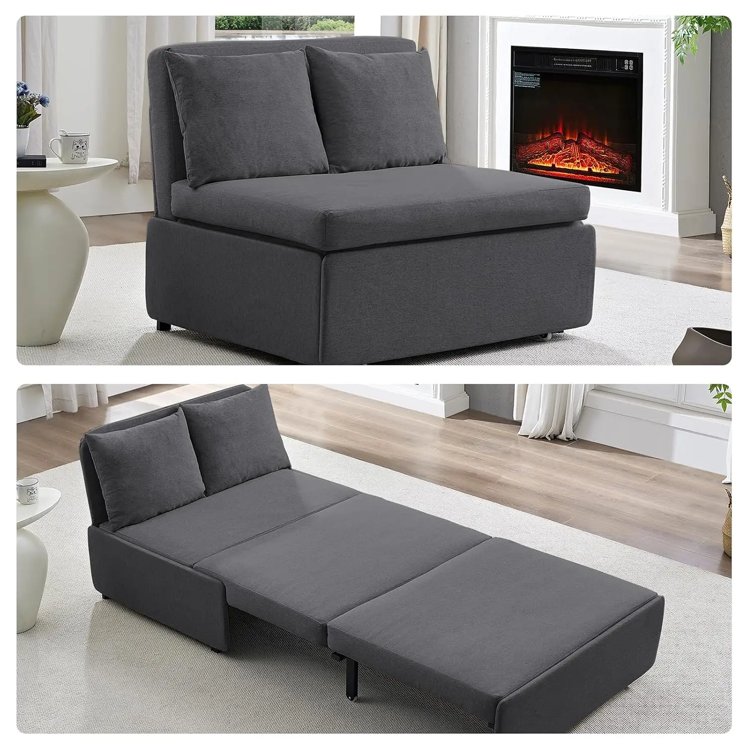 Twin Pull Out Sofa Bed 3 In 1 Sleeper Couch With Storage For Living Room Apartment, Customized