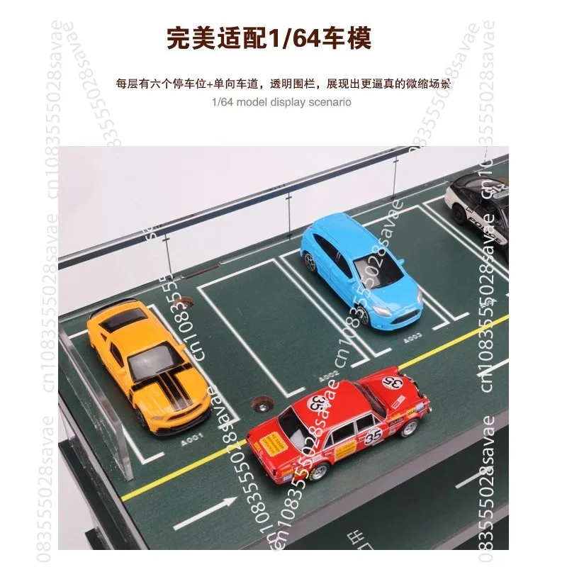Car Model Elevator Parking Lot Simulation Garage Toy Storage Rack Display Cabinet 1/64 Five Floors 30 Parking Spaces
