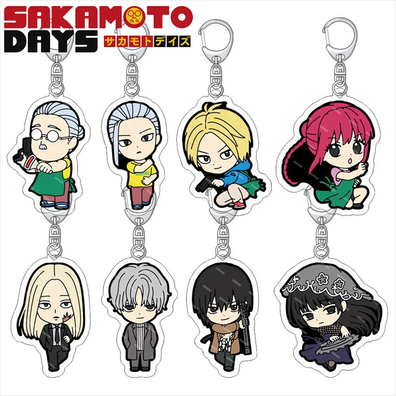 Anime SAKAMOTO DAYS Sakamoto Taro Shin Asakura Cosplay Key Chain Lu Shaotang Keyring Bag Pendant Acrylic Keychains Accessories