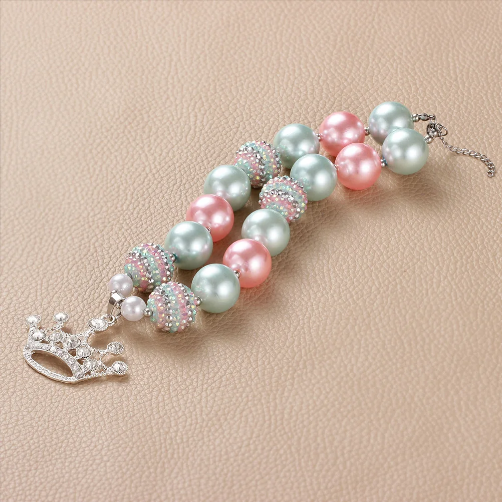 

Kid Jewelry Girl Neck Beads Birthday Present Necklace Chunky Choker Beaded Pendant Little
