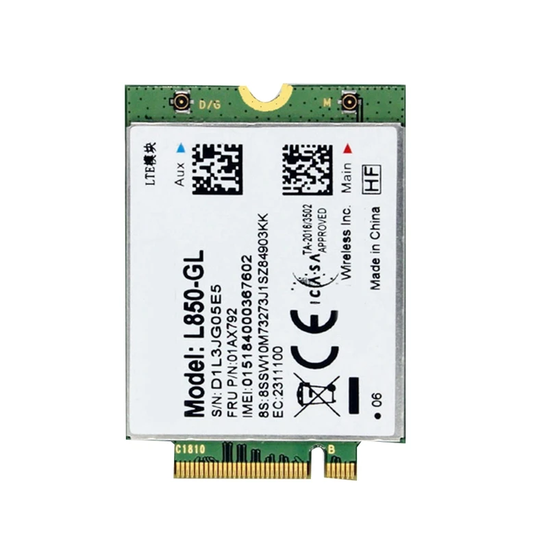 Tarjeta WiFi L850 GL 01AX792 NGFF M.2 módulo para Lenovo ThinkPad T580 X280 L580 T480S T480 P52S