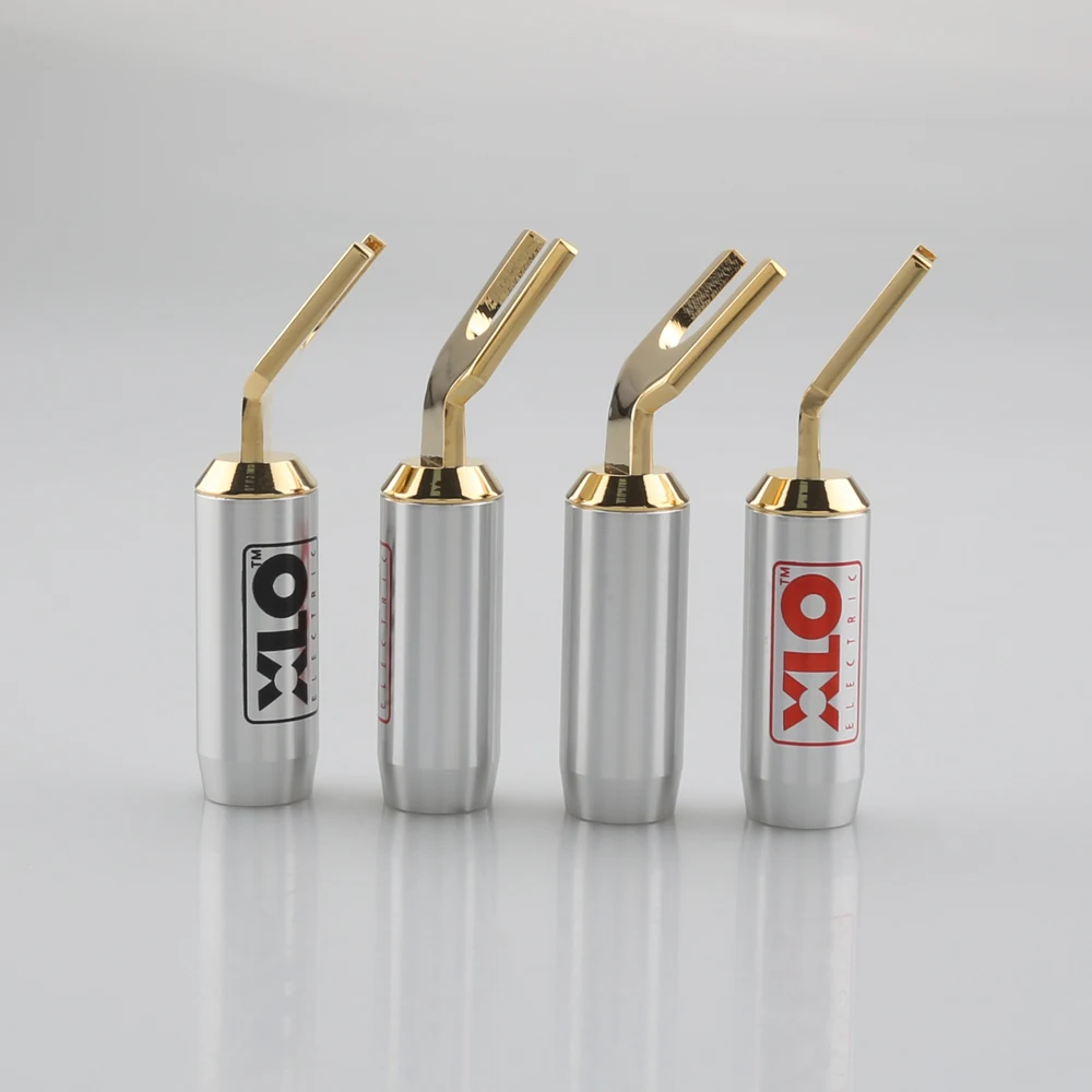 4 sztuk XLO elektryczne XLO HT PRO złącze Hifi Y Spade wtyczka 9mm mosiężne złote Plated kabel głośnikowy widelec złącze wtyczki