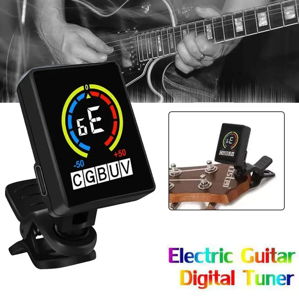 Guitar Tuner Guitar Electronic Tuner Violin Tuner Usb Tuner Tempo Rechargeable Guitar Tap Degree Rotatable Clip-on Metronom D9w1