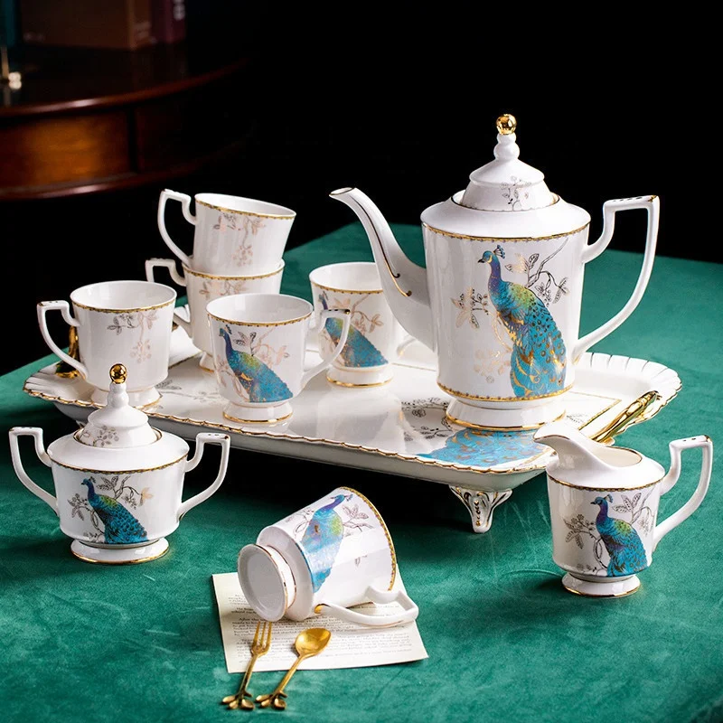 Hot sale Bone China Coffee Tableware Set European Small Luxury Ceramic Cup Saucer set