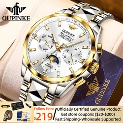 OUPINKE Top Luxury Male Watch Automatic Mechanical Men Watch 50M Waterproof Sapphire Mirror Original Wristwatch