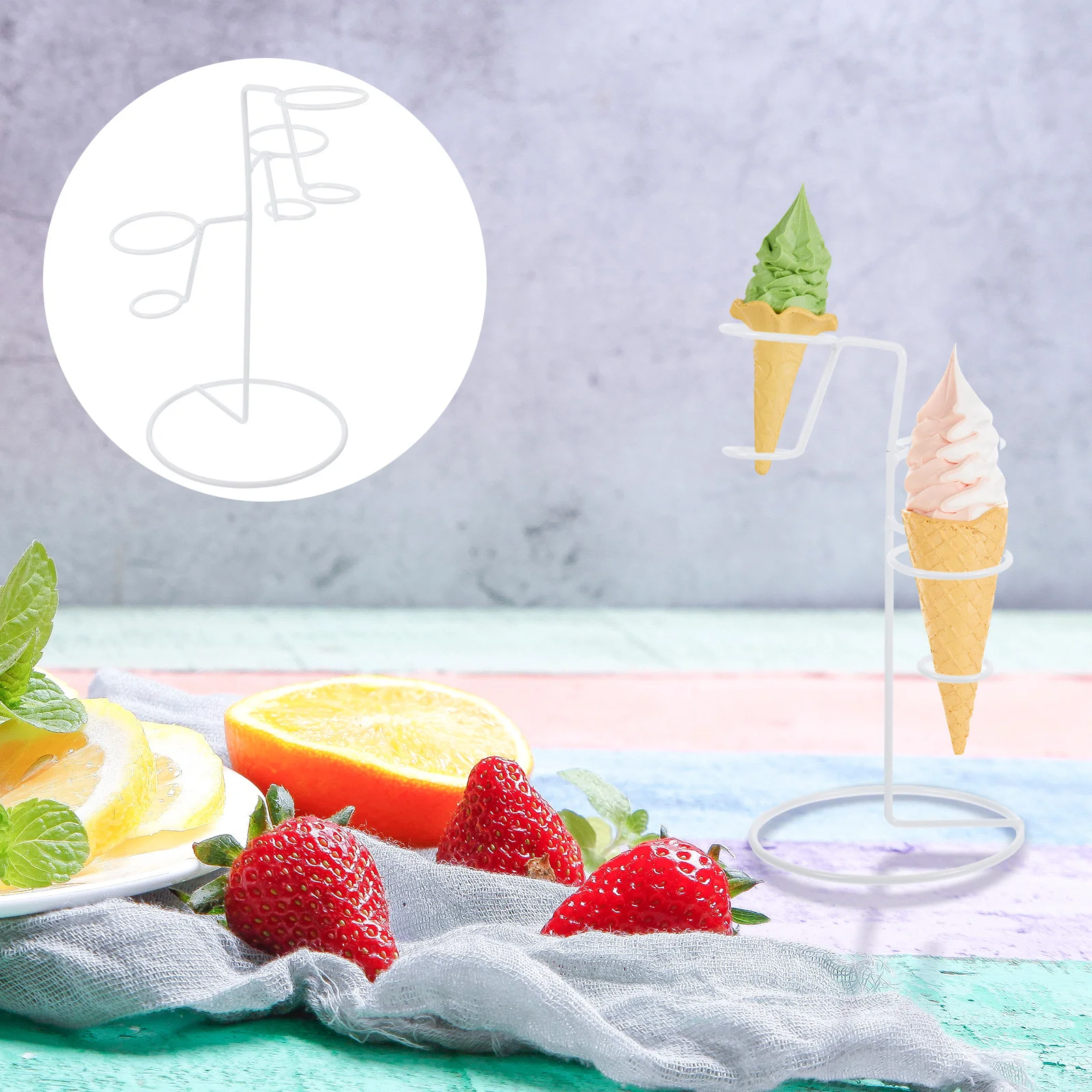 

Iron Ice Cream Cone Holder Rack Metal Ice Cream Stand Party Display Sushi Roll Holder Cone Holders Sushi Roll Holders