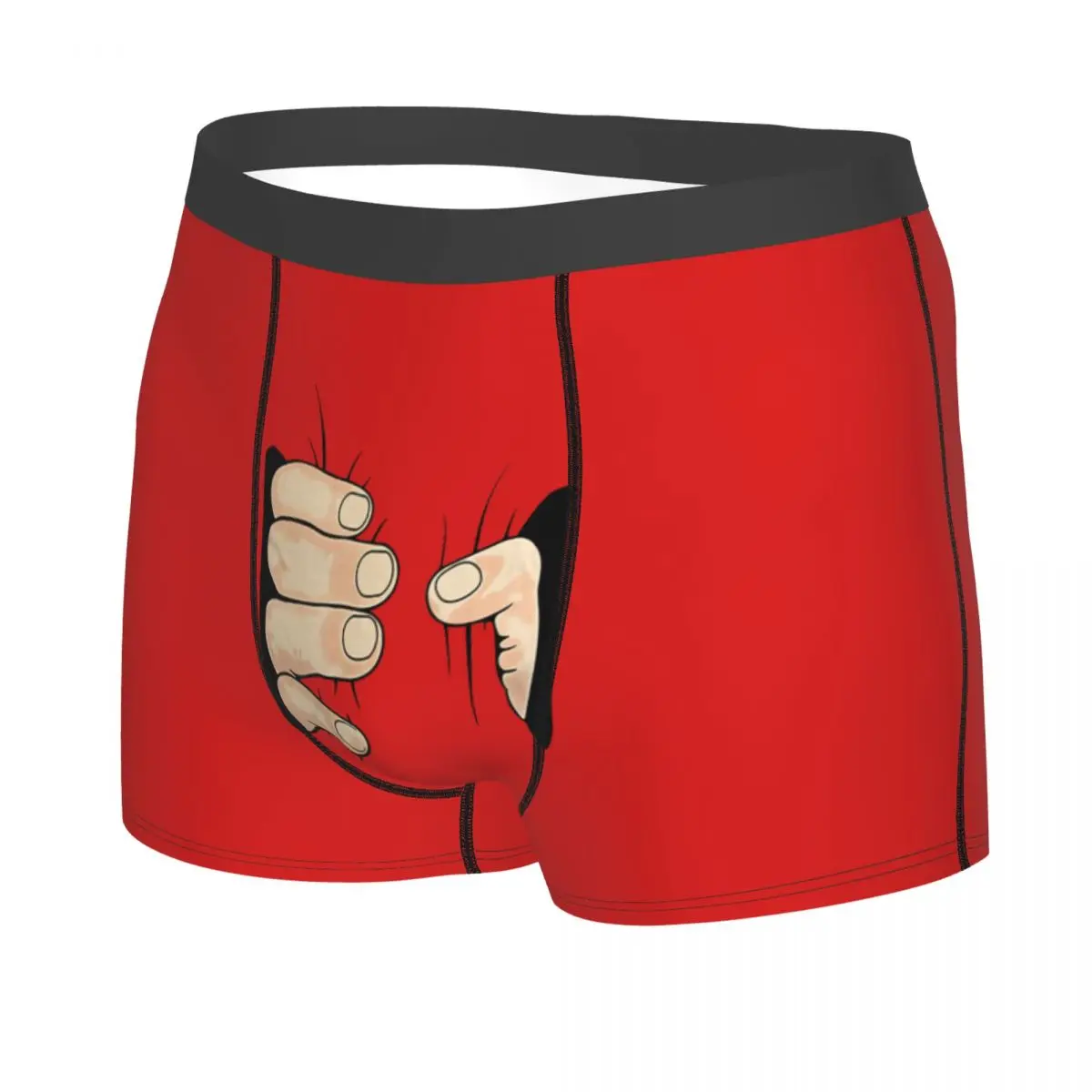 Custom Funny Big Hands Grabbing Boxer Shorts Men 3D Print Male Cartoon Humor Creative Underwear Panties Briefs Soft Underpants