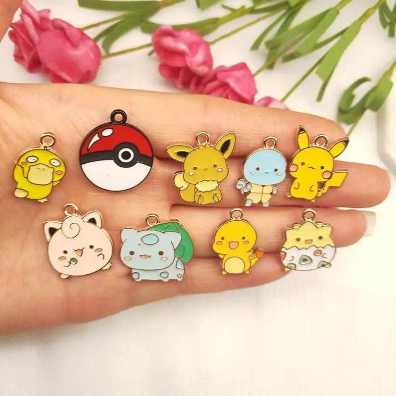 10PCS Cartoon Small Animal Alloy Dripping Oil Pendant Jewelry Enamel Charm DIY Make Earrings Keychain Bracelet Accessories