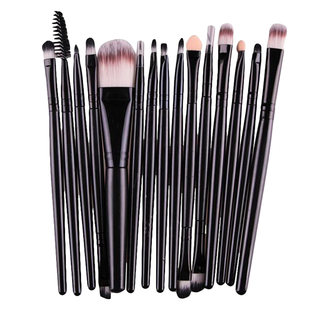 

15Pcs Brush Set Professional Eye Makeup Kit with Multi-Use Synthetic Fibers for Smooth Blending Foundation Shading
