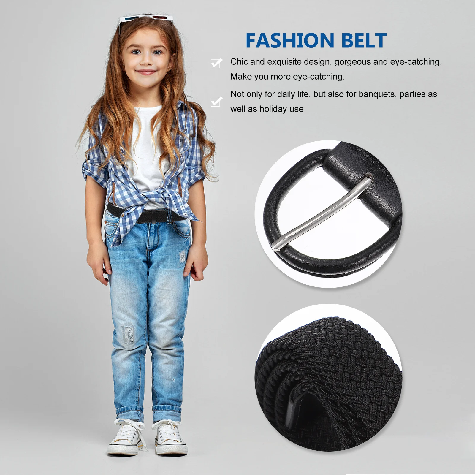 

Elastic Belt Premium Material Waist Belts Summer Banquet for Women Weaving Easy to Carry Pretty