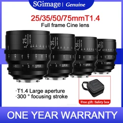 SGimage 25mm/35m/50mm/75mm T1.4 Full Frame Cine lens 1.4 Large Aperture Manual Focus Lens for Sony E Mount Landscape Photography