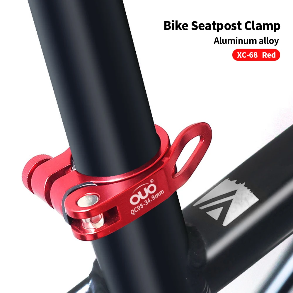 OUO Quick Release Seatpost Clamp Aluminum Bicycle Saddle Clamp 31 8 MTB 27.2 Seatpost Closure Spare Parts For Bicycle Dropship