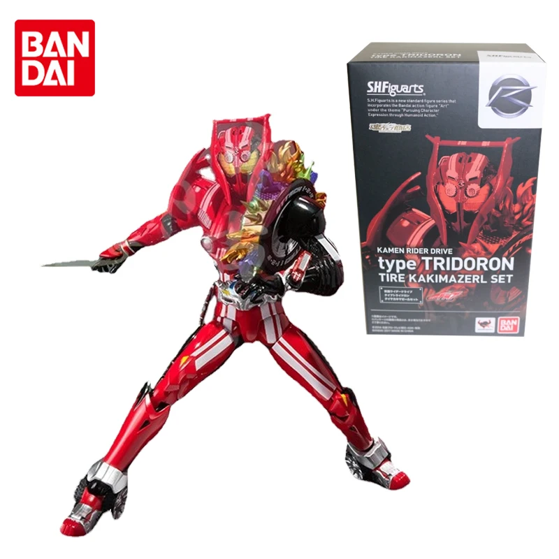 Bandai Q VersionSHF Kamen Rider Drive Type TRIDORON TIRE KAKIMAZERL SET Anime Action Figuress Toys for Boys Girls Kids Gift