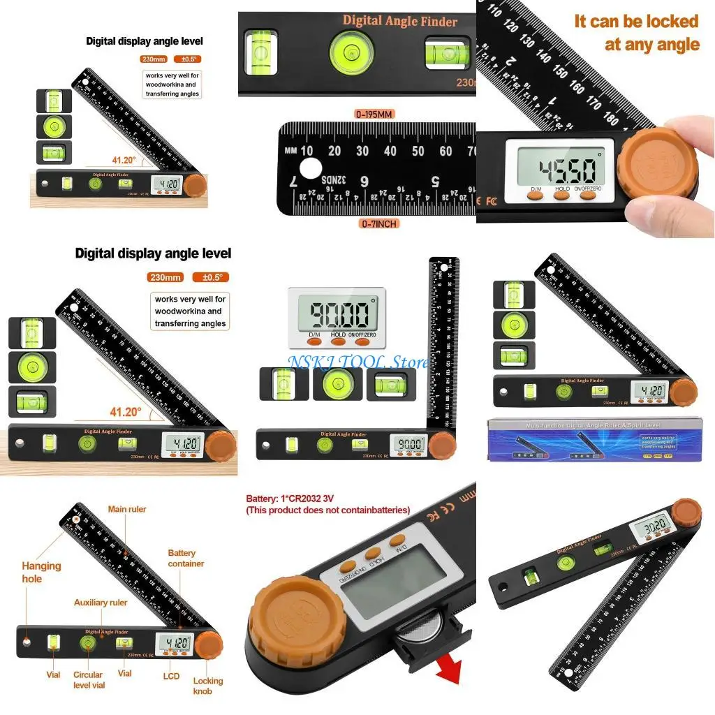 

L8RC Protractors for Building Folding-Gauge Measurement Ruler Woodworking Tools