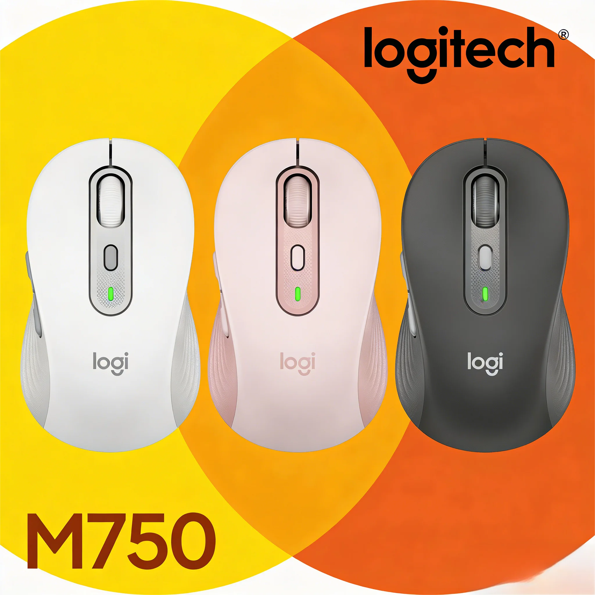 

Двухрежимная мышь Logitech M750, беспроводная связь + Bluetooth, бесшумный перекрестный экран, портативная для бизнеса и офиса