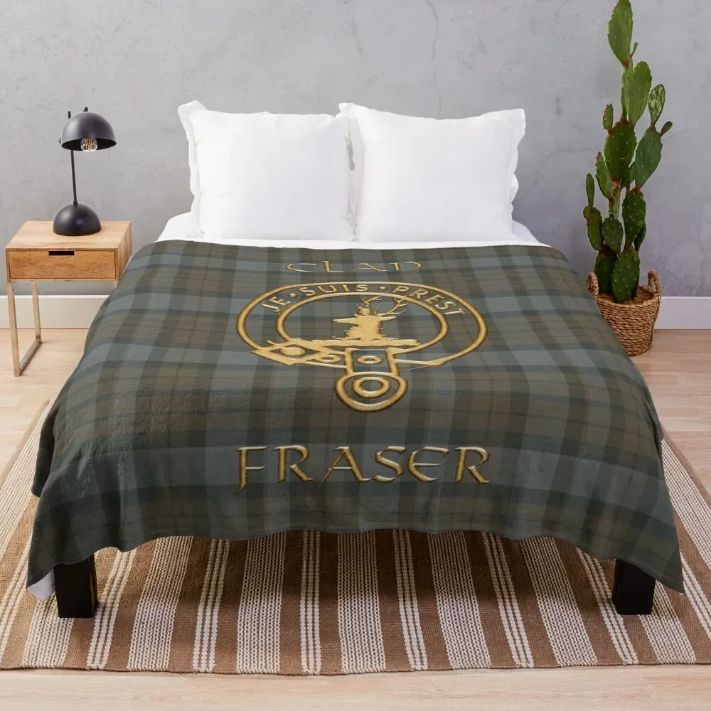 Shield Clan Fraser - Je suis Prest Throw Blanket Decorative Beds Winter beds sofa bed Blankets