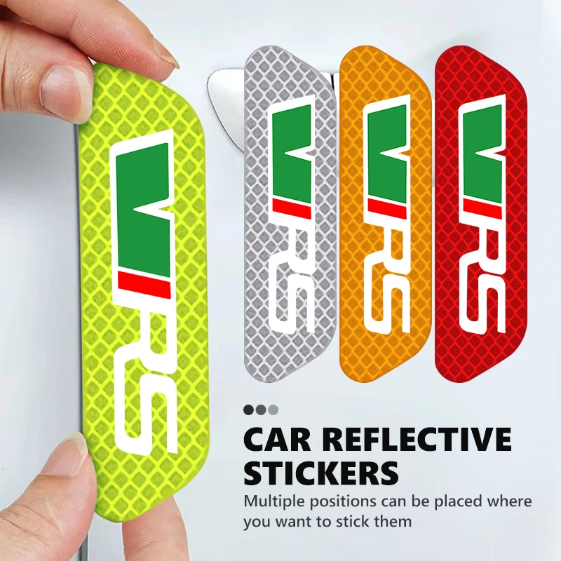 Car Door Safety Warning Mark Reflective Sticker Lighting Luminous For Skoda VRS Superb Yeti Octavia Enyaq Rapid Karoq Derivati