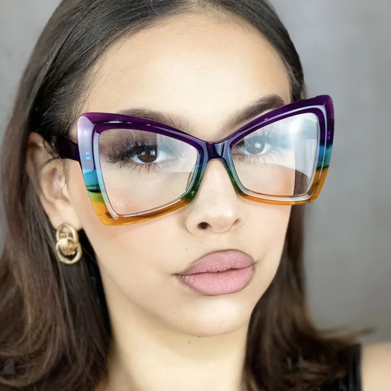 

Butterfly Shaped Sunglasses Women Stylish Oversize Gradient Decor Sun Glasses Trendy Brand Design Vacation Casual Shades