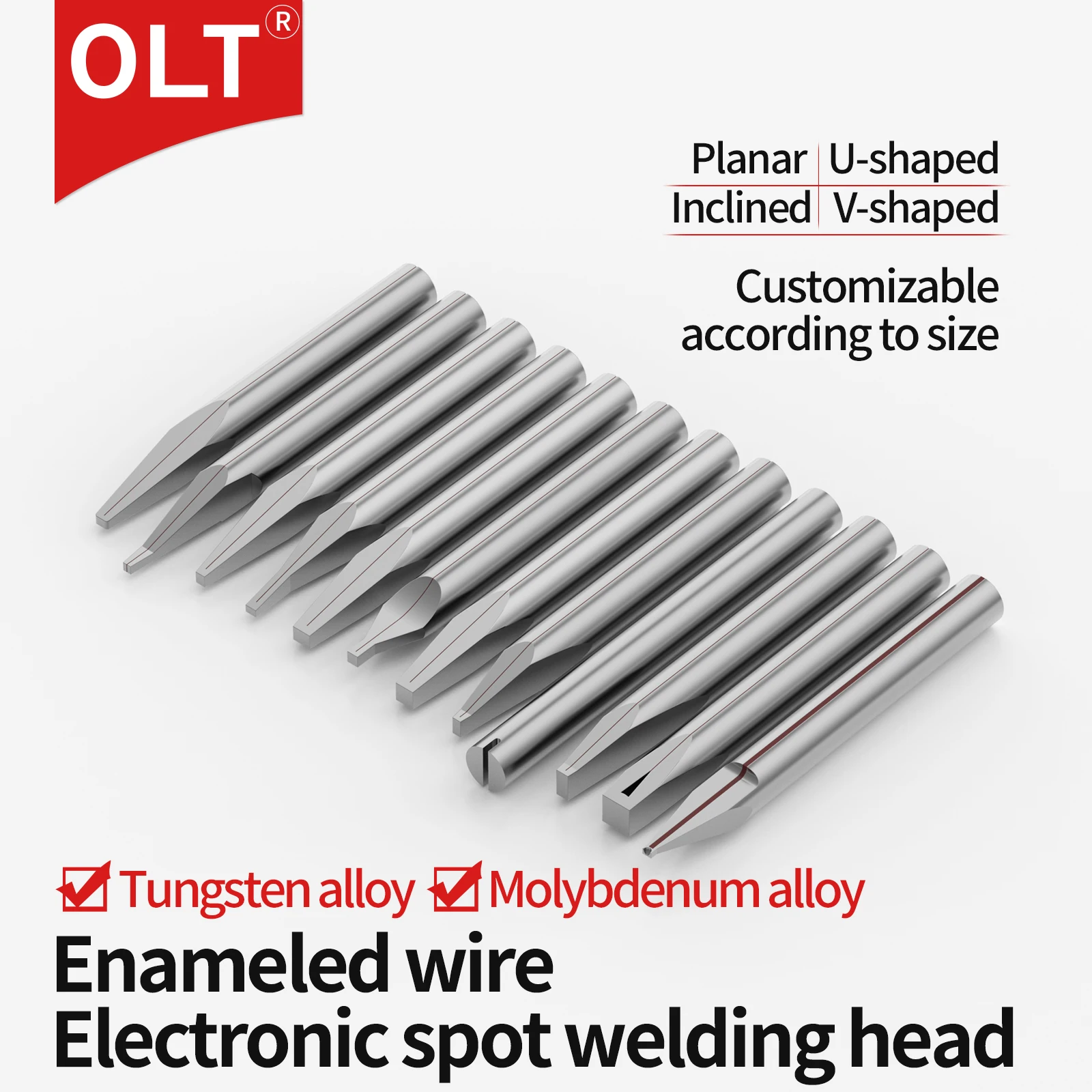 

Tungsten molybdenum electronic spot welding head U858 U876 U863 U864 37# 34# electrode head for electronic spot welding machine