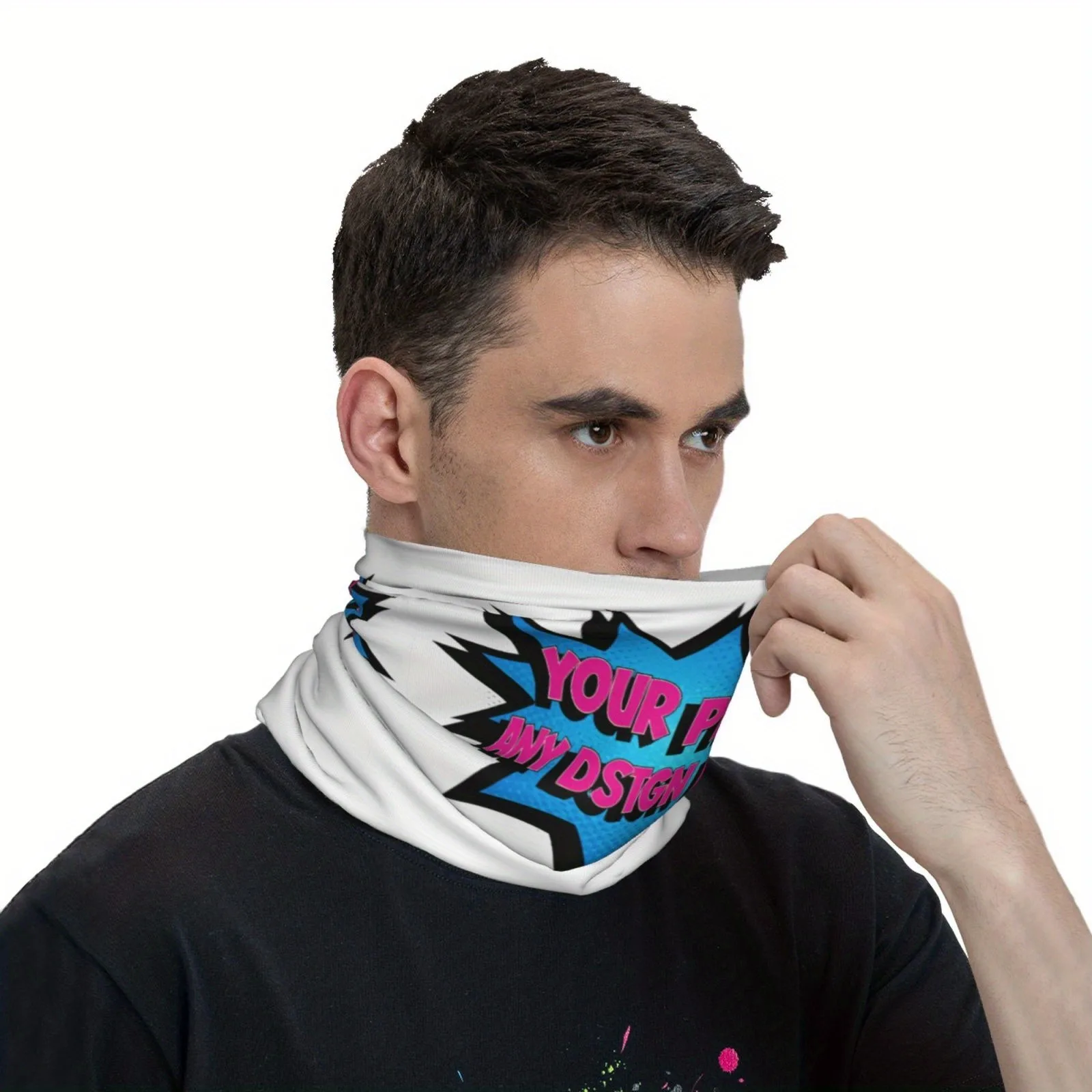 Custom Your Design Here Bandana Winter Neck Wrap Face Scarf for Hiking Personalized Customized Logo Printed Gaiter Headband