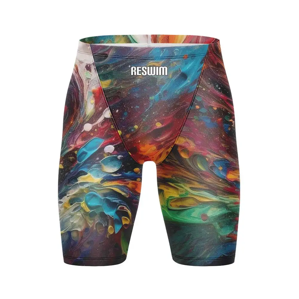 

New Men's Swimming Shorts Printing Swimsuit Surfing Jammers Competition Training Beach Tights Trunks Summer Sports Surf Swimwear