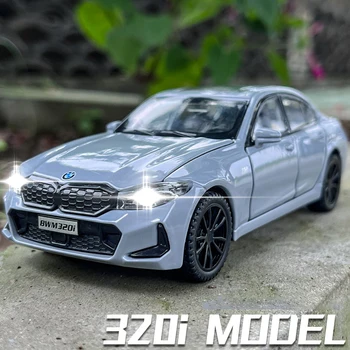 1:32 BMW 320i THE 3 G20 2023 Alloy Model samochodu Zabawka Diecasts Casting Dźwięk i światło Zabawki samochodowe dla dzieci Pojazd