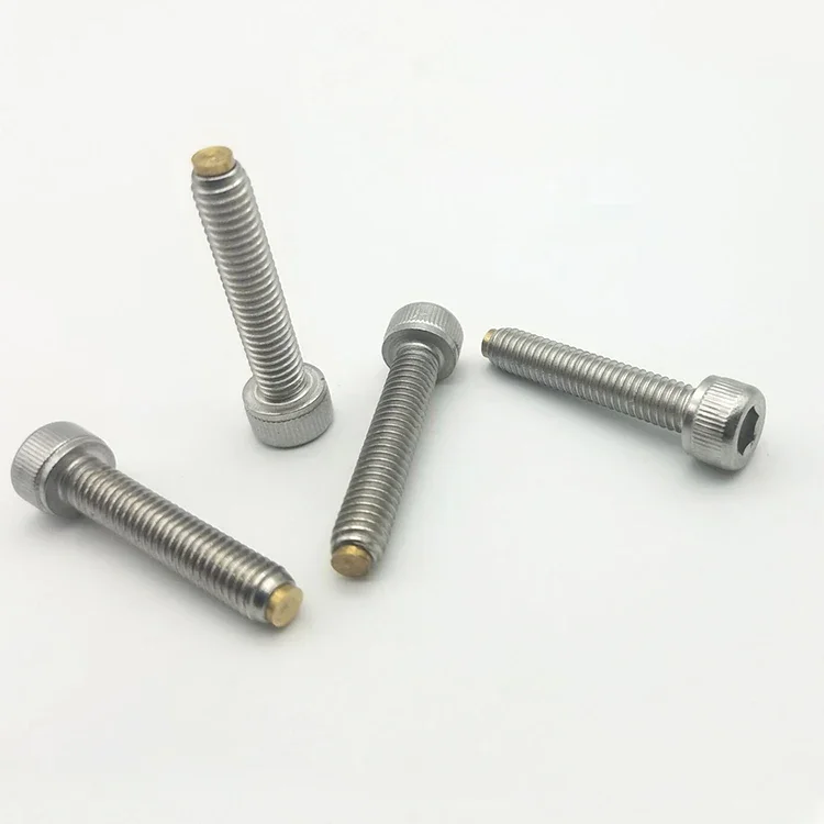 

4pcs high precision M5 thread allen cap head set screws bolts hex socket brass end screw stop buffer bolt WHITE