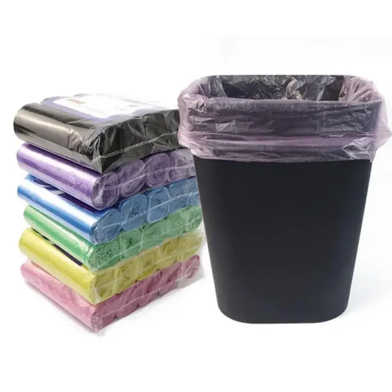 Colorful Garbage Bag Practical Strong Force No Dripping Easy To Tear Clean And Tidy Home Supplies Flat-mouth Garbage Bag Strong