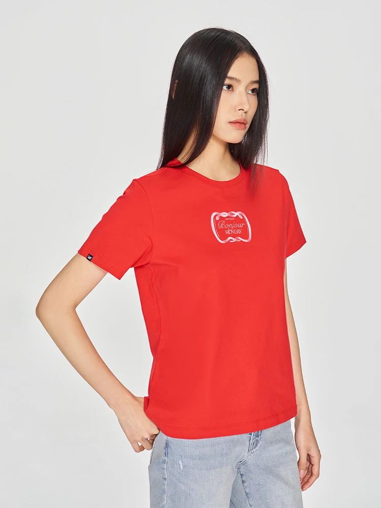 

Brand Casual Sle Women's T-irt round Ne ort Sve Snake Print Logo Spring Summer New Arrival Cotton Blend Comfor...