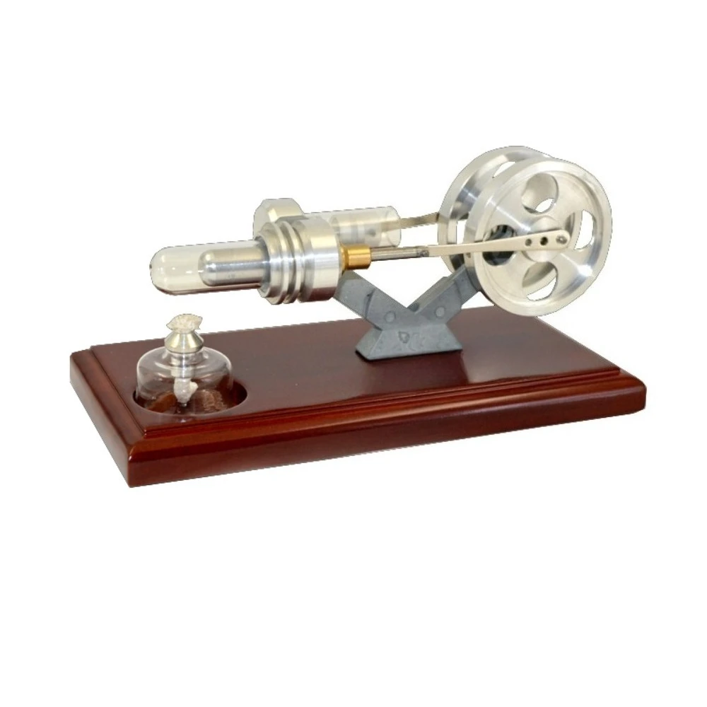 Stirling Engine Finished Model External Combustion Engine Solid Wood Baseplate Physics Experiment Teaching Aid Stirling Engine