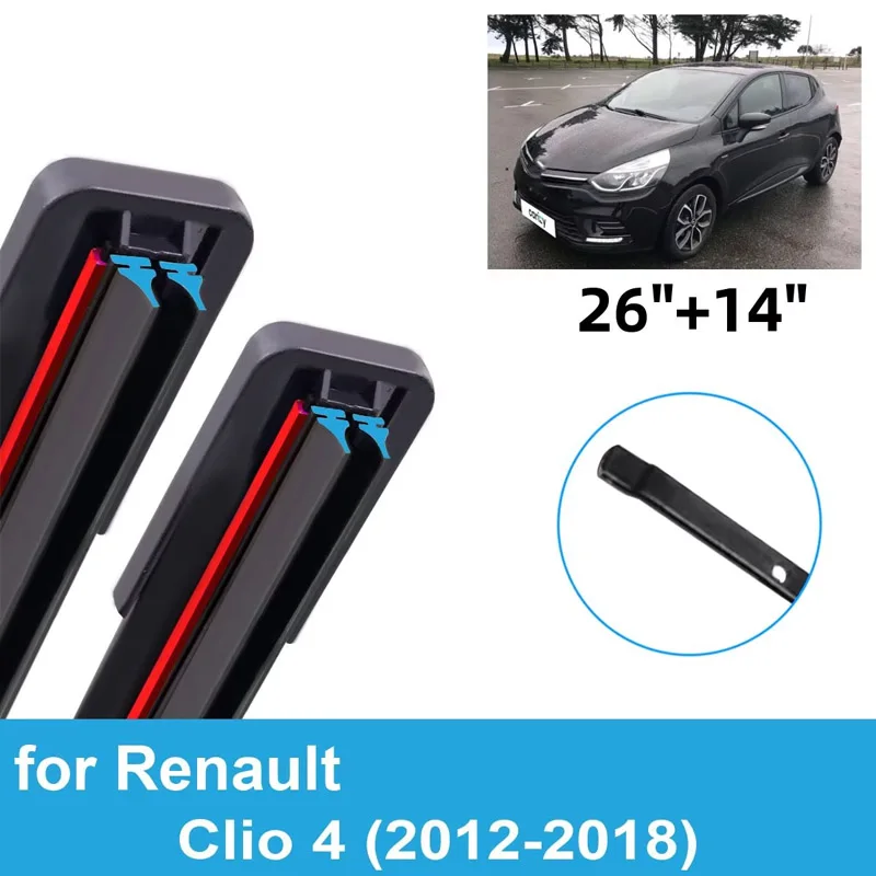 

2PCS Car Wiper Blades for 2012-2018 Renault Clio 4 Front Windscreen Windshield Double Rubber Car Accessories 2015 2016 2017 2018