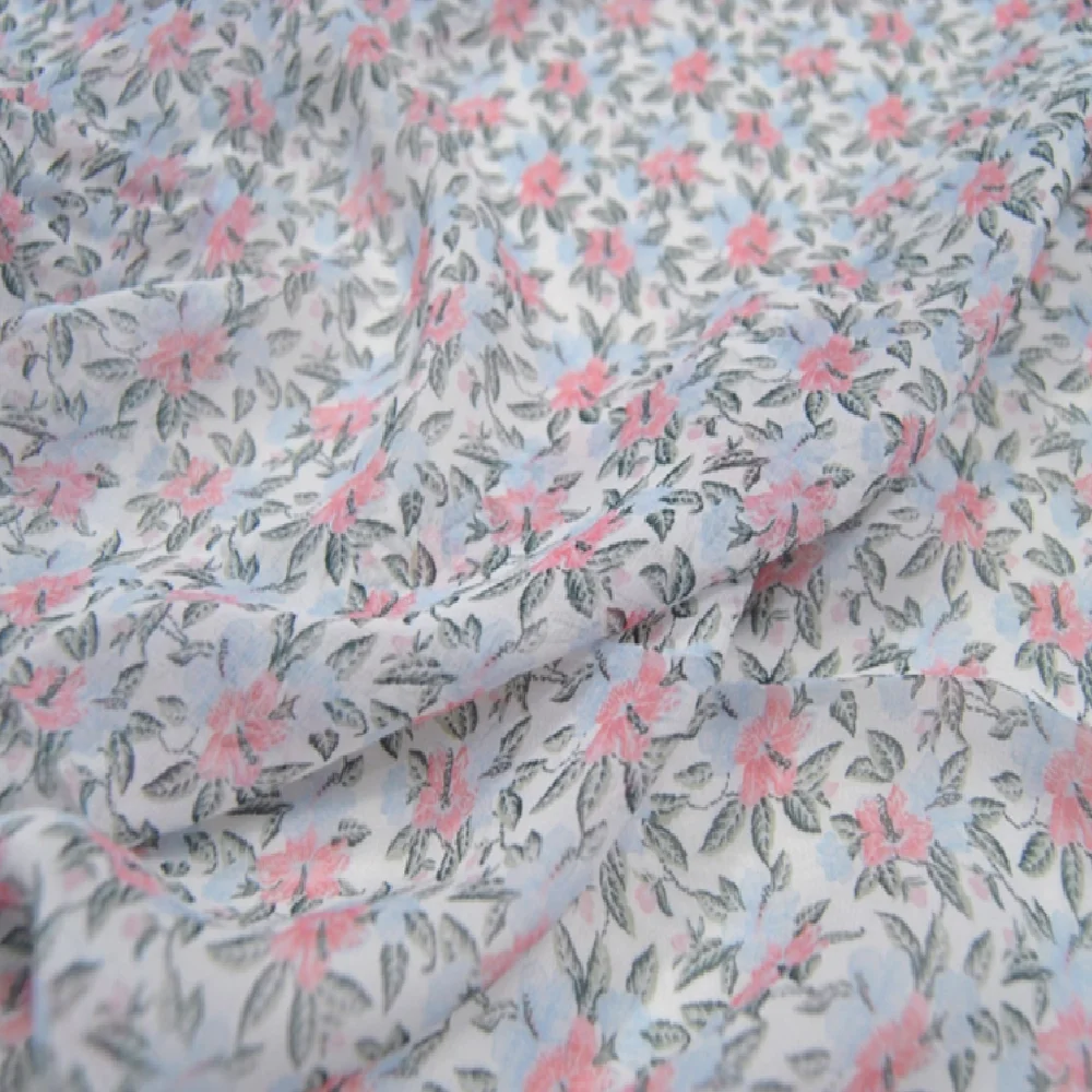 

Расслабляющее лучшее новое поступление с цветочным принтом GGT, 100% натуральный чистый шелк, жоржетная ткань для девочек, летнее тур, длинное платье, одежда