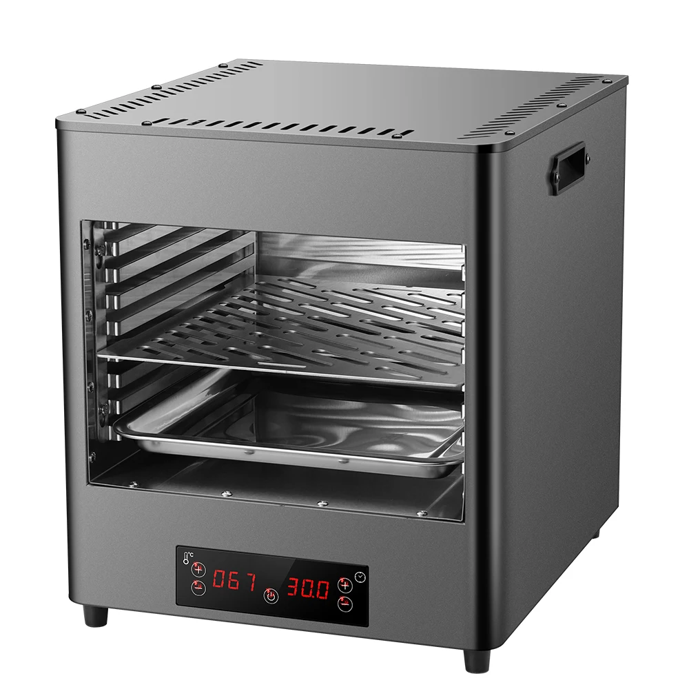 

Electric Countertop Stainless Steel BBQ Grill Indoor/Outdoor Oven Digital Timer Control 23L Capacity Household Use