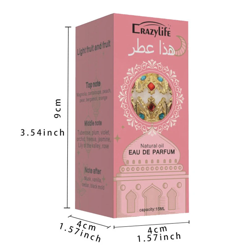 Arabian Perfume Dubai Essential Oil Perfume Fragrances 15ml Arabic Perfume For Women Long Lasting Perfume Luxury