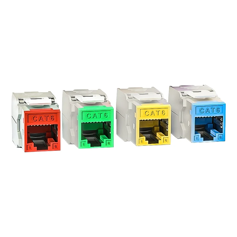 Linkwylan RJ45 Cat6 Cat6A STP Colored Keystone Jack With Multi-Colors Identification Shielded Tool-free Connection