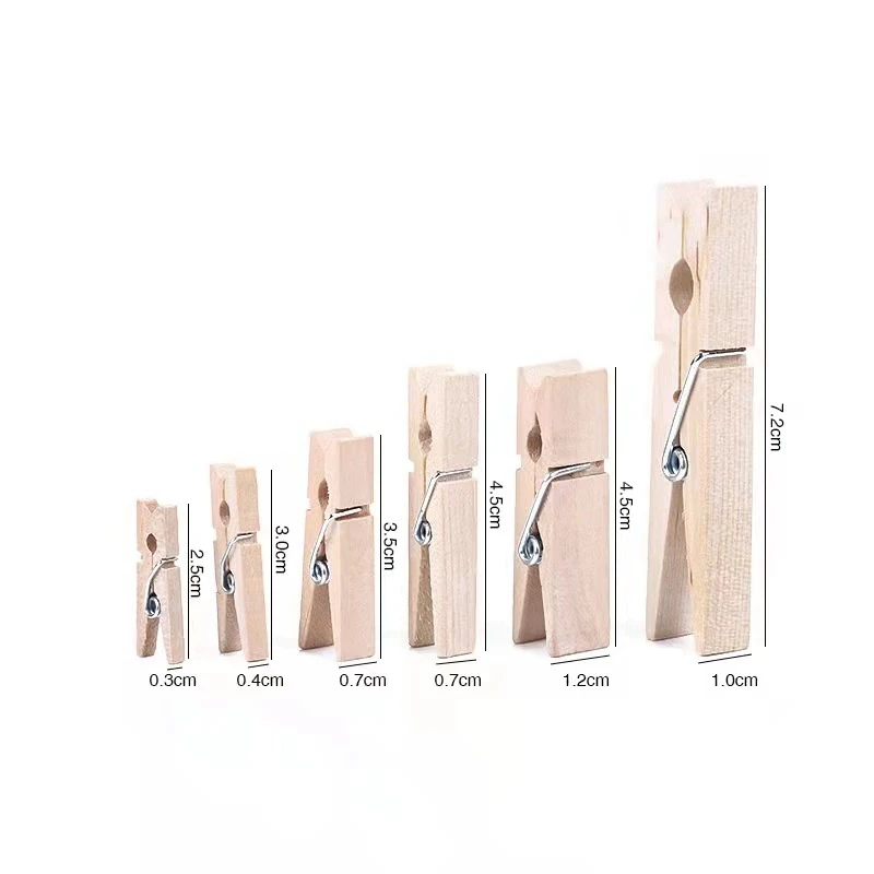 300/500pc 25/35/45mm Wholesale DIY Wood Crafts Clothespins for Photo Home Decoration Accessories for Storage  Clip Hanger